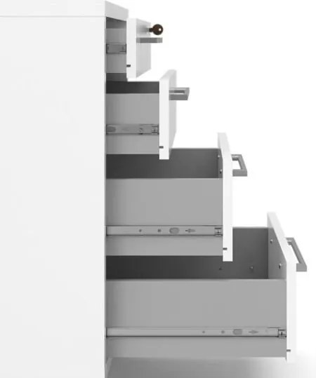 Kontenerek 4-szufladowy na kółkach Prima 4 biały