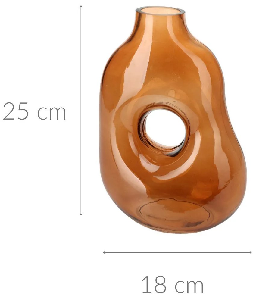Wazon łezka do suchych traw, ciemne szkło, 25 cm