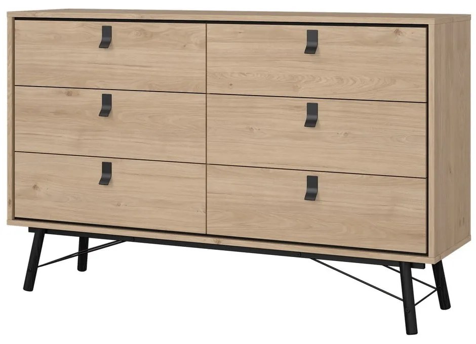 Niska komoda w dekorze dębu 153x95 cm Ry – Tvilum