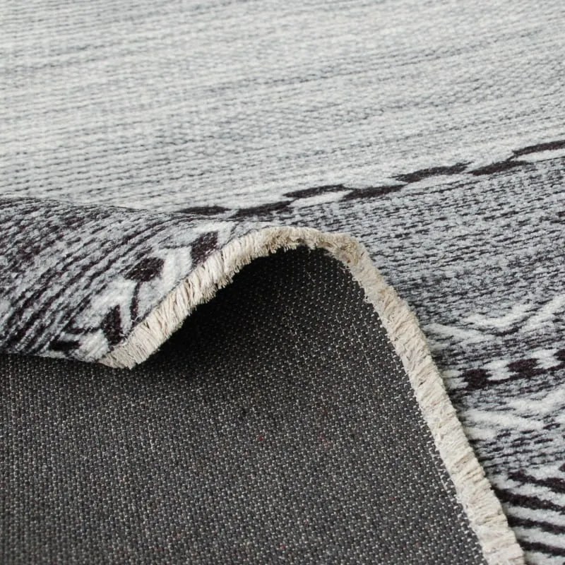 Dywan bawełniany Pescara  szaro-czarny 80 cm x 150 cm