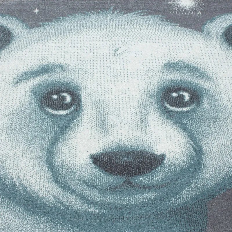Dywan dziecięcy Bambi Miś niebieski koło 160 cm x 160 cm