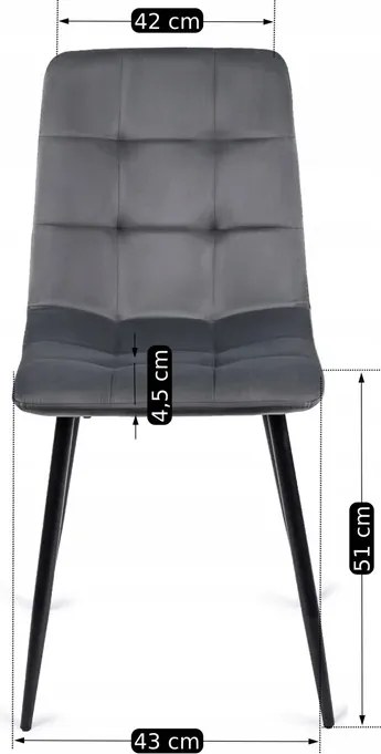 Zestaw Stół Kwadratowy Rozkładany MAX 80-160 cm Dąb Craft/Czarny i 6 Krzeseł PERU Szarych