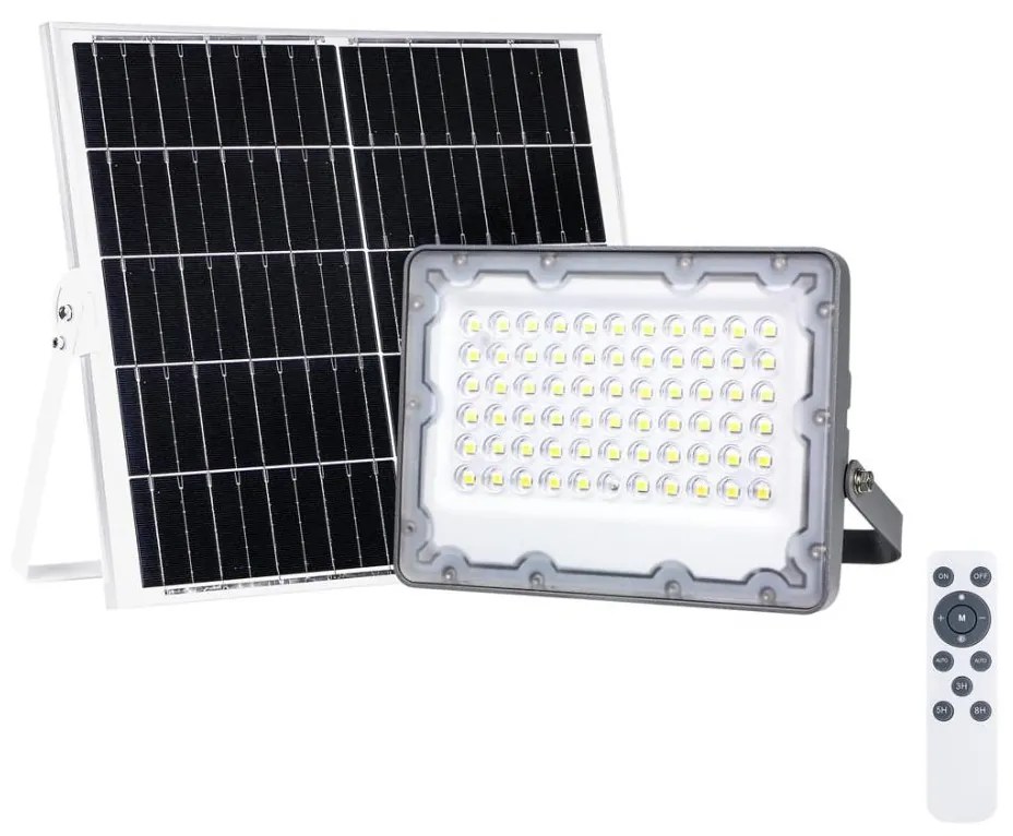 LED Naświetlacz with a solar panel FOCUS 60W/10000 mAh 3,2V 6000K IP65 + ZS