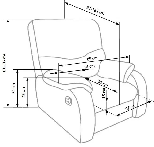 Czarny rozkładany fotel wypoczynkowy do pokoju G0-R24