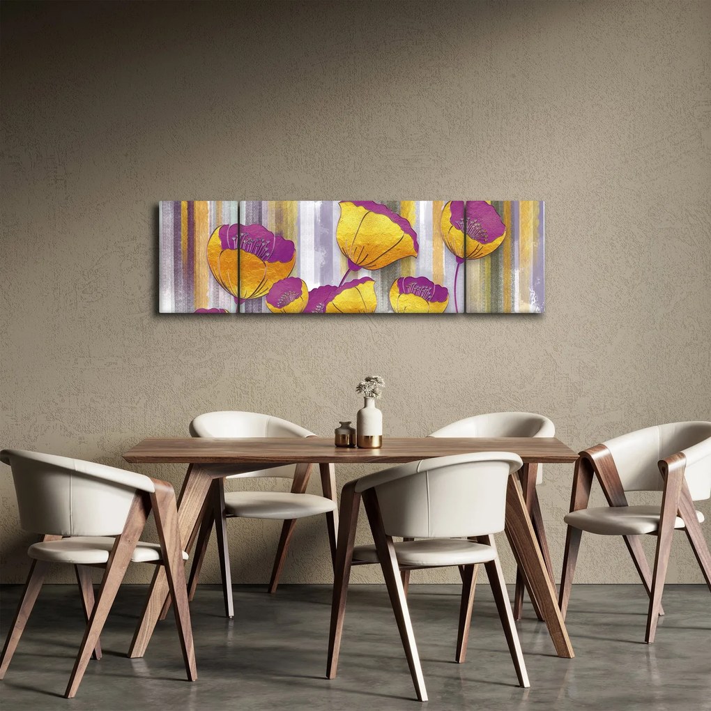 Obraz - Ilustracja kwiatów (170x50 cm)