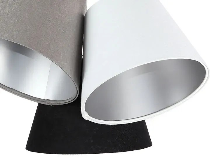 Trójkolorowa lampa wisząca ze srebrnym wnętrzem E6-M96