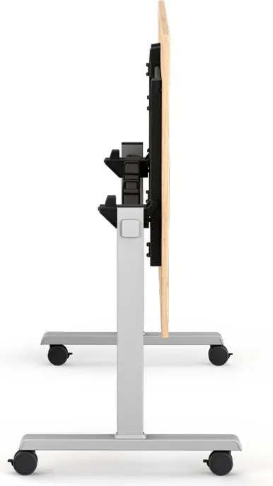 Mobilny stół MATCH, 180x80 cm, szara podstawa, buk