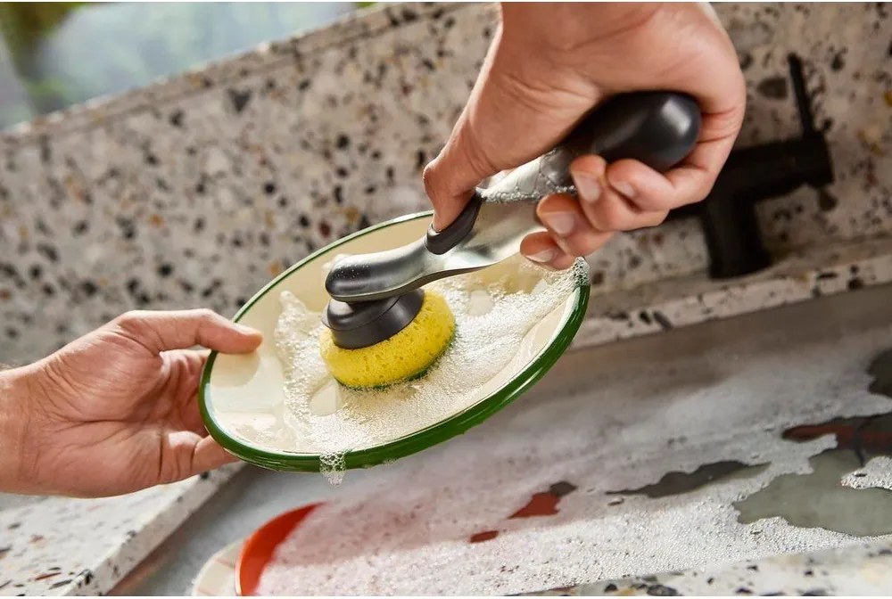 Szczotka do naczyń z pojemnikiem na płyn SinkTech – Joseph Joseph