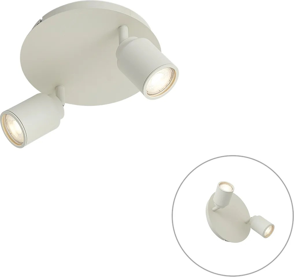 Nowoczesny reflektor łazienkowy beżowy 2-punktowy IP44 - Ducha