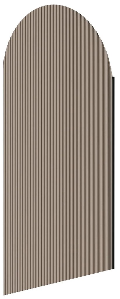 Ścianka prysznicowa WALK IN FIX brązowa półokrągła ryflowana 8mm ARTE WELLE Brown Oval MASSI | Różne rozmiary : Kolor profili kabiny - czarny, Szerokość ścianki - 90 cm , Typ montażu - WALK in FIX (Do ściany)