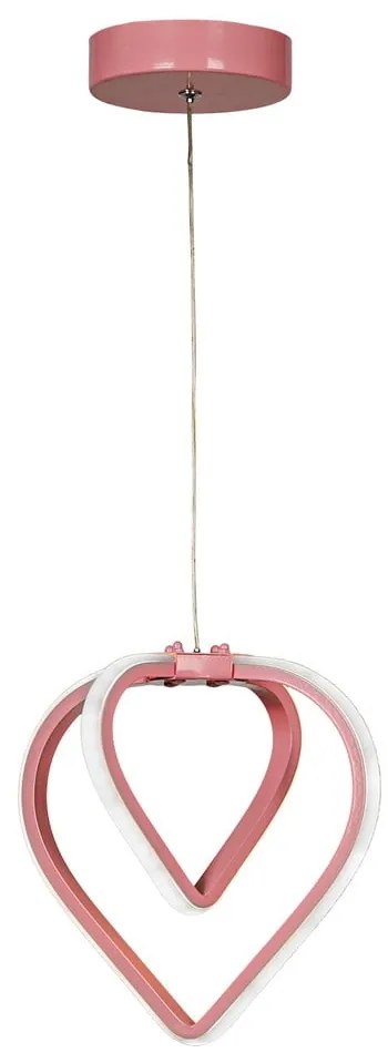 Różowa metalowa lampa wisząca LED ø 22 cm Sevinc – Squid Lighting