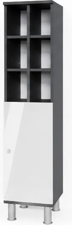 Szafka łazienkowa biały wysoki połysk 30x30x130.6 fynn