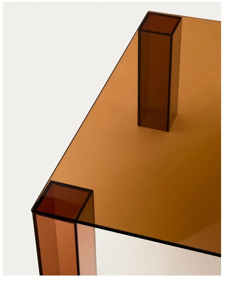 Brązowy szklany stolik 85x85 cm Adularia – Kave Home