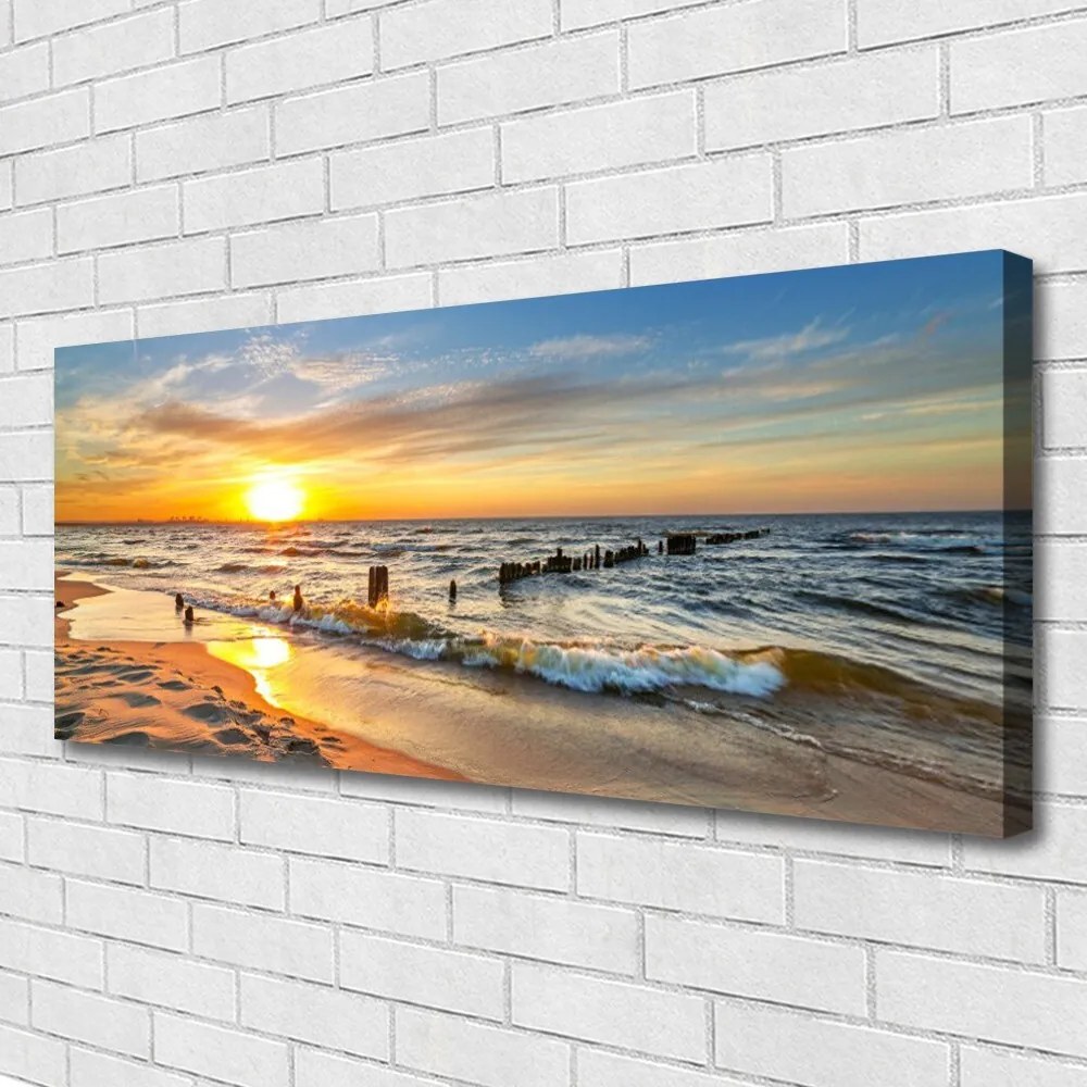 Obraz canvas Wieczór na Piaszczystej Plaży