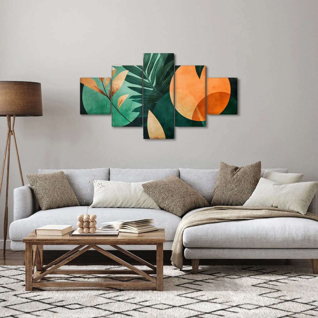 Obraz - Geometryczne motywy naturalne (125x70 cm)