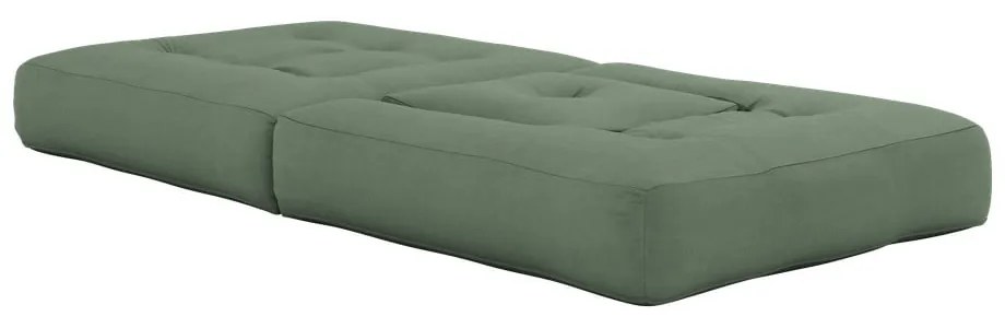 Rozkładany fotel z zielonym obiciem Karup Design Cube Olive Green
