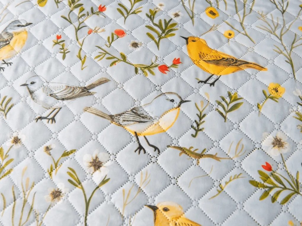 Narzuta na łóżko SPRING BIRDS, kolorowy Rozmiar: 220 x 240 cm