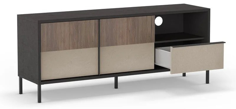 Antracytowo-jasnobrązowa szafka pod TV 156x57 cm Amalia – Marckeric