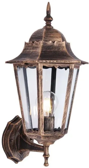 Czarno-złota lampa ogrodowa ścienna - S355 E9-R61