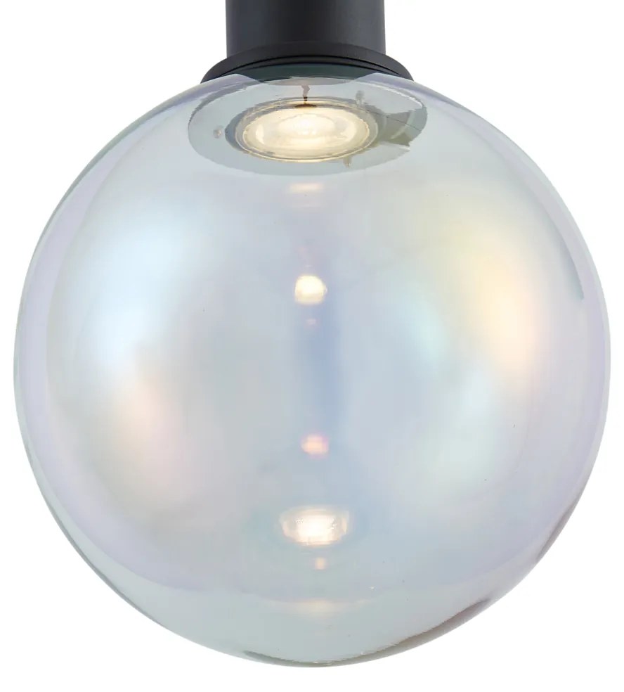 Designerska lampa wisząca czarna ze szkłem tęczowym 20 cm - Mallon