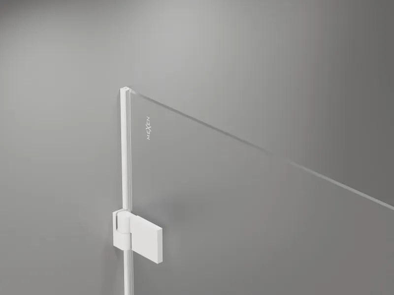 Mexen Lunar-B L drzwi prysznicowe uchylne prawe 120 cm, transparent, białe - 832SL-120-050-20-00-P