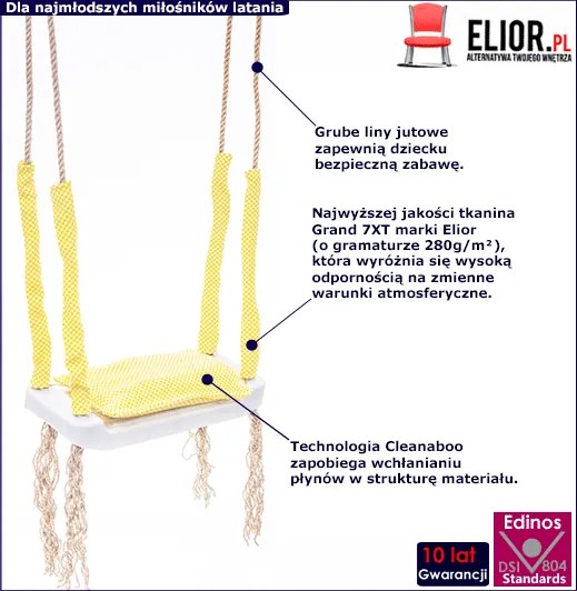 Żółta huśtawka dla dziecka M3-W59