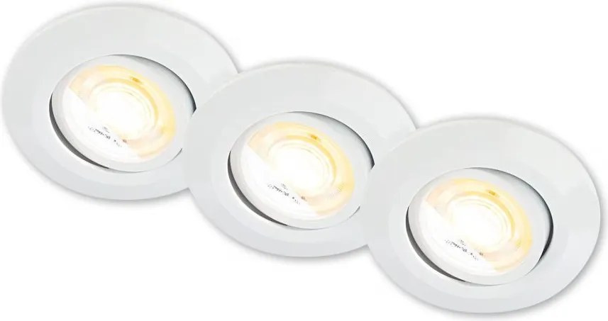 Briloner 7586036 - ZESTAW 3x LED oprawa wpuszczana do łazienki KLIRA LED/4,9W/230V IP23 biała