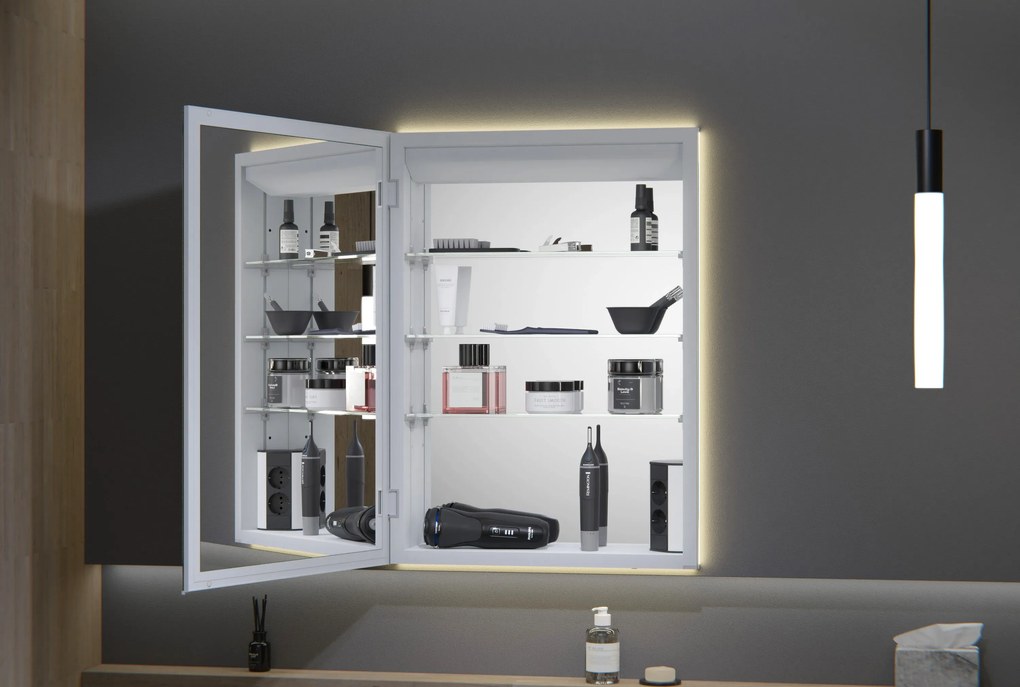 Szafka podtynkowa z lustrem LED UP7012