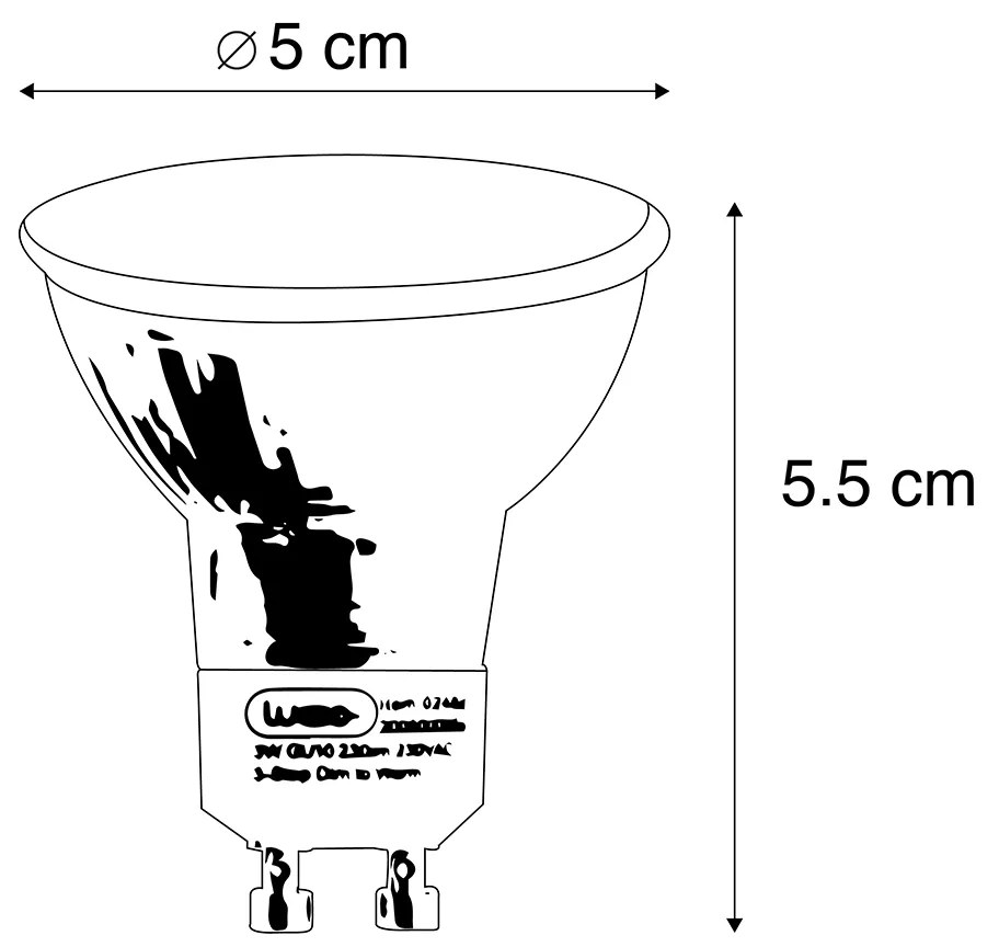 Zestaw 5 żarówek LED GU10 3W 230lm 2700K