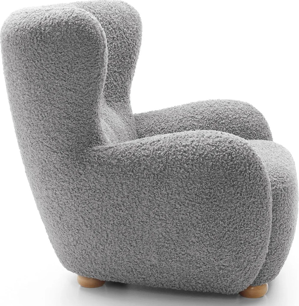 Szary fotel baranek w stylu skandynawskim F8-K85