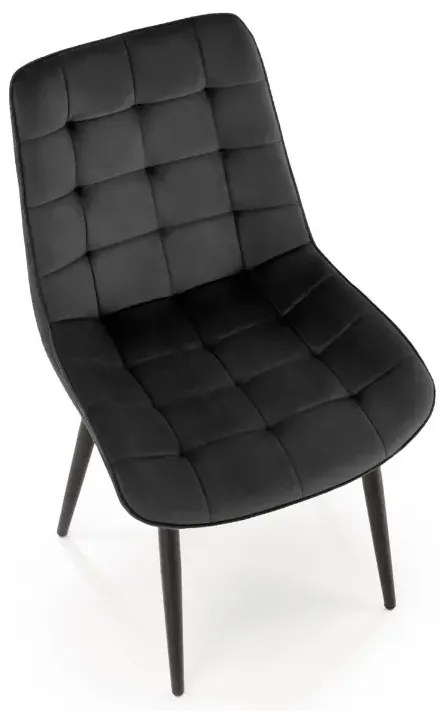 Krzesło tapicerowane K580 VELVET czarne HALMAR