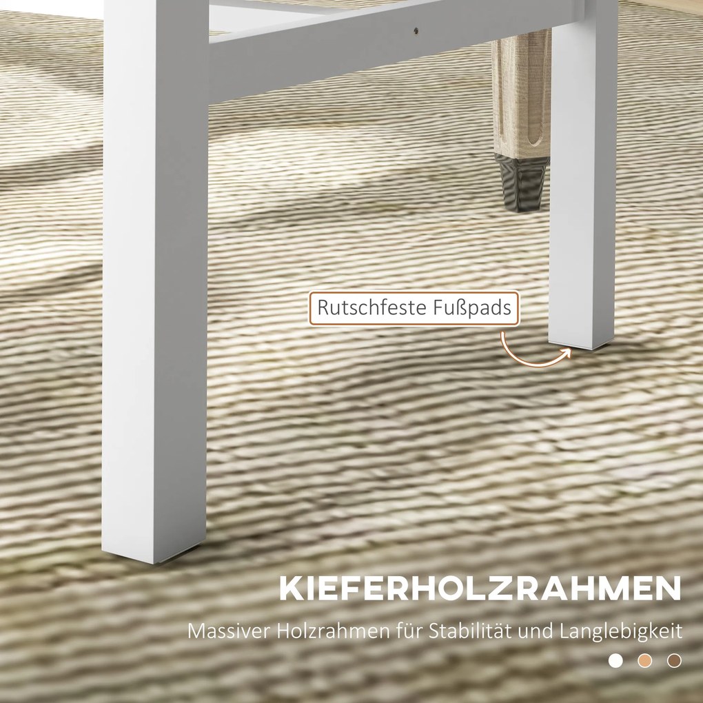 HOMCOM Zestaw 2 krzeseł kuchennych drewnianych sosnowych białych do jadalni 38x47x99 cm | Aosom PL