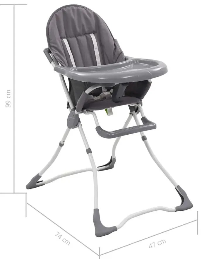 Szare składane krzesełko do karmienia P0-K00