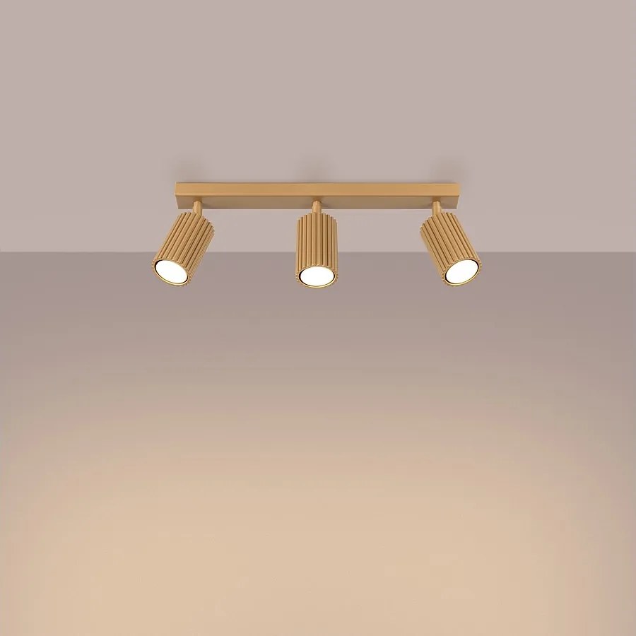 Lampa sufitowa minimalistyczny Gloow, aluminium - 3 źródło światła 3000K - L.45 x H.16.5 cm - złoty