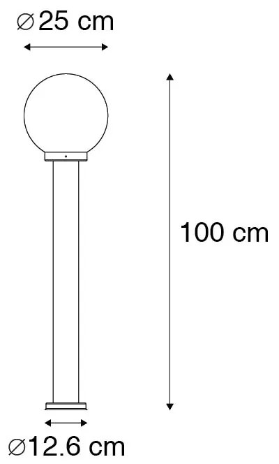 Zewnetrzna Nowoczesny słup ogrodowy ze stali nierdzewnej 100 cm - Sfera Nowoczesny Oswietlenie zewnetrzne