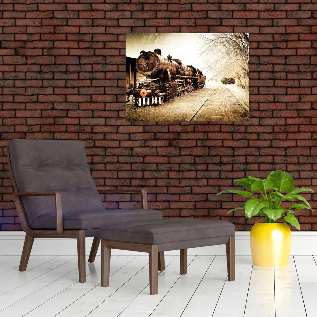Obraz na szkle - Zabytkowa lokomotywa (70x50 cm)
