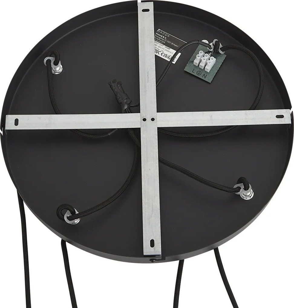 Lampa wisząca Art Deco czarna z przydymionym szkłem 4-źródła światła - Wallace