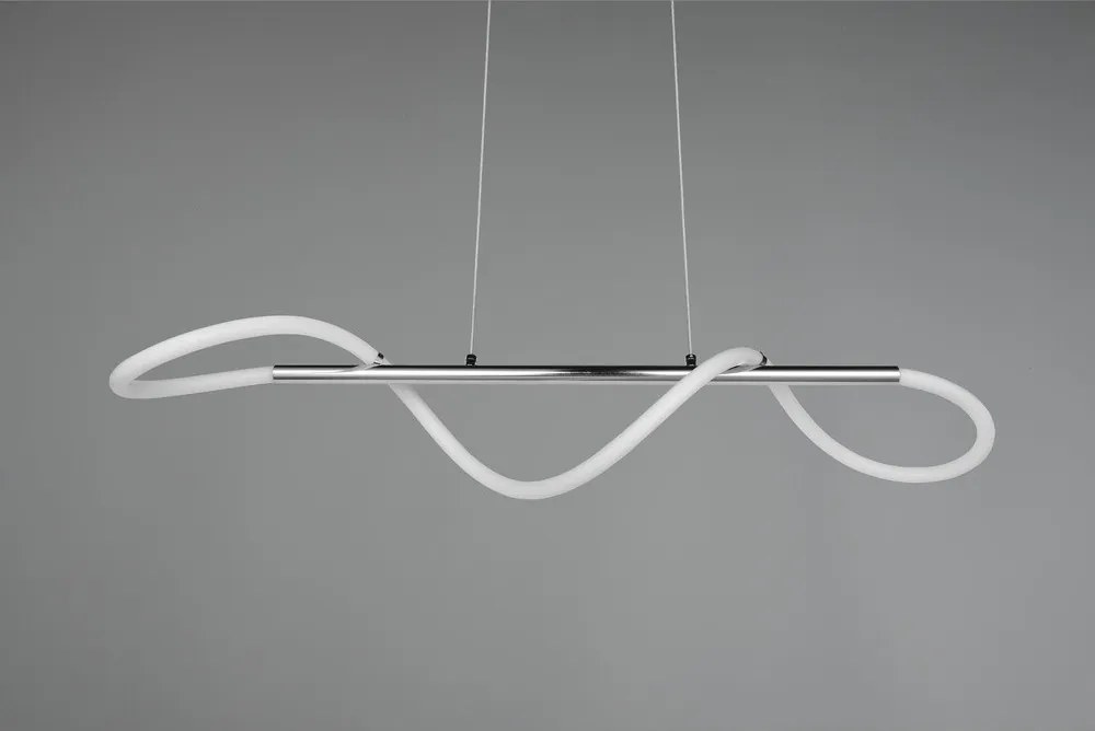 Metalowa lampa wisząca LED ze ściemniaczem w kolorze srebra Argos – Reality