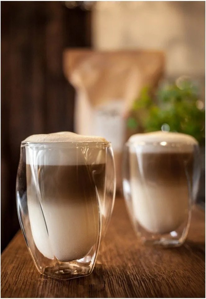 Zestaw 2 szklanek z podwójną ścianką Vialli Design Latte, 300 ml