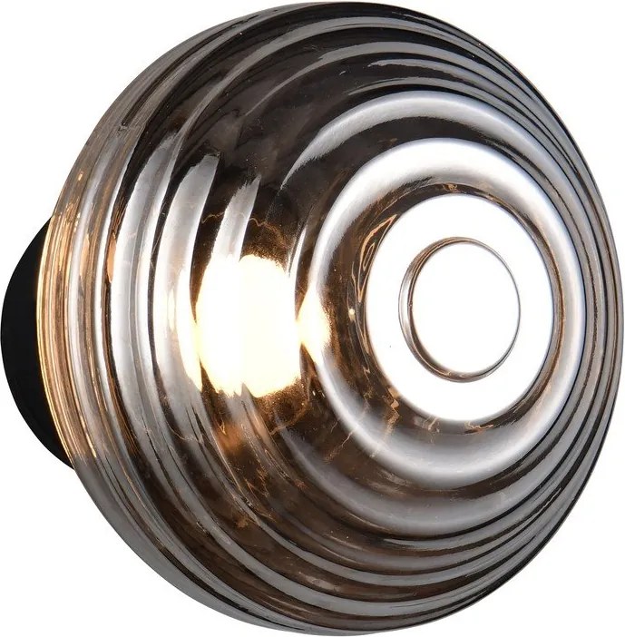 Ciemnoszary szklany kinkiet LED na USB ø 15,5 cm Earl – Reality