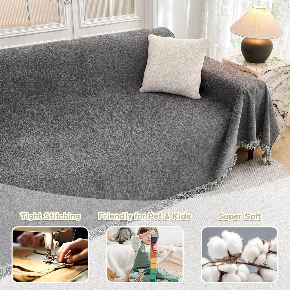 Ciemnoszary pokrowiec na fotel 70 cm Talo – Filumi