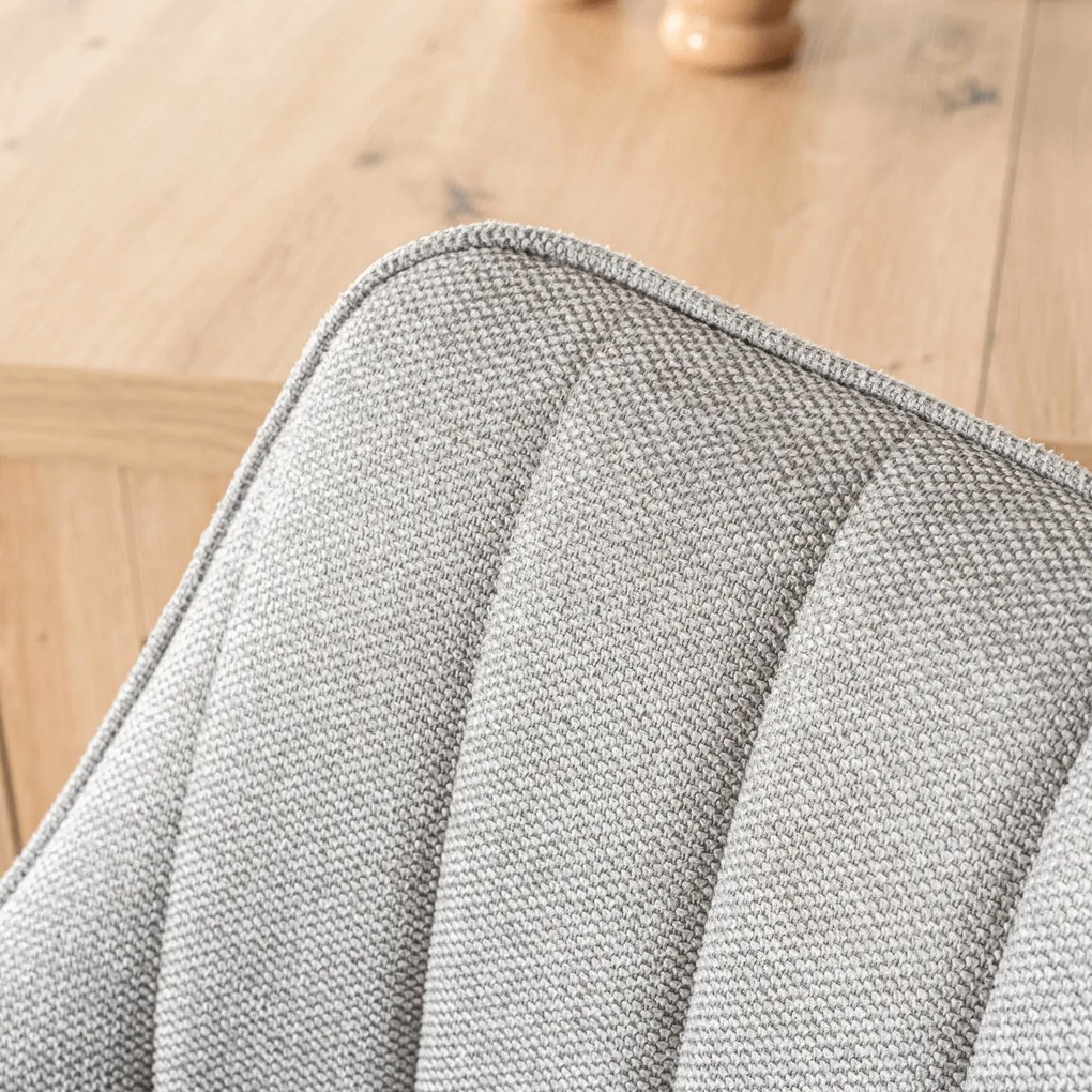 Krzesło Tapicerowane Obrotowe do Salonu LEMON Szare Nowoczesne Skandynawskie