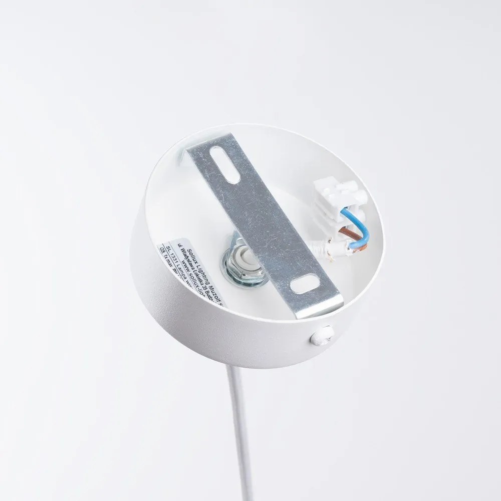 Biała lampa wisząca ze szklanym kloszem Belinda – Sollux