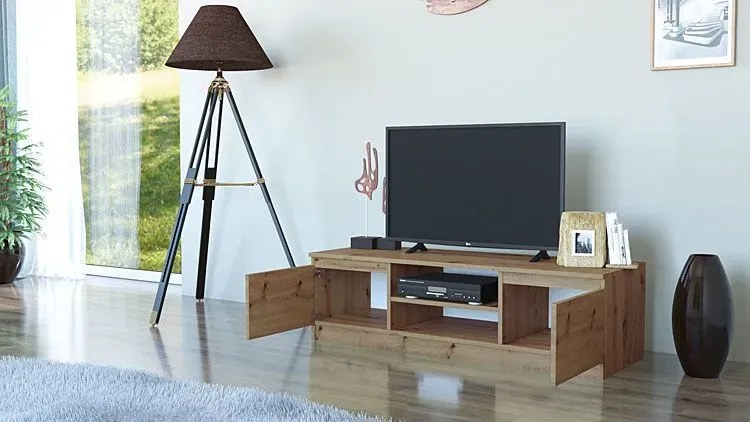 Industrialna szafka RTV dąb artisan - Amida 2X 120 cm