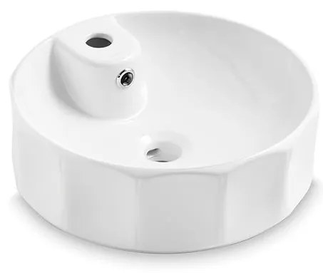 Bathco 4158 - Umywalka nablatowa CIRCUS Ø 42 cm porcelana/biała