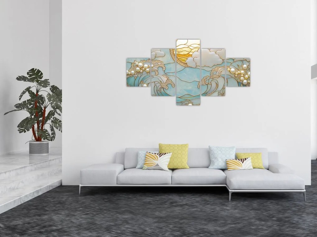 Obraz - 3D perły w oceanie (125x70 cm)