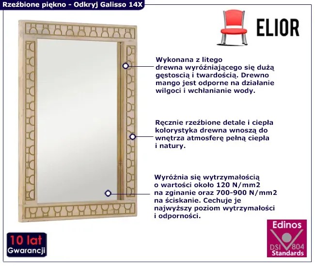 Wiszące lustro w rzeźbionej ramie G6-S06