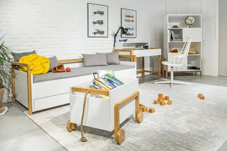 Biały kontenerek na zabawki A3-S63