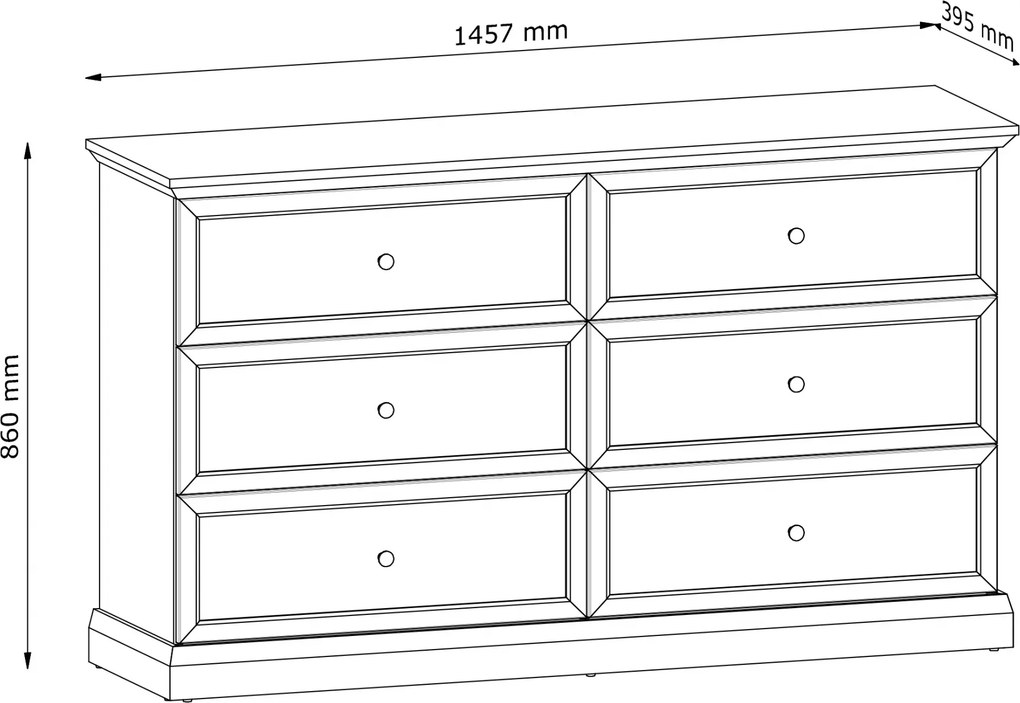 Komoda Emolio 146 cm z szufladami - grafit
