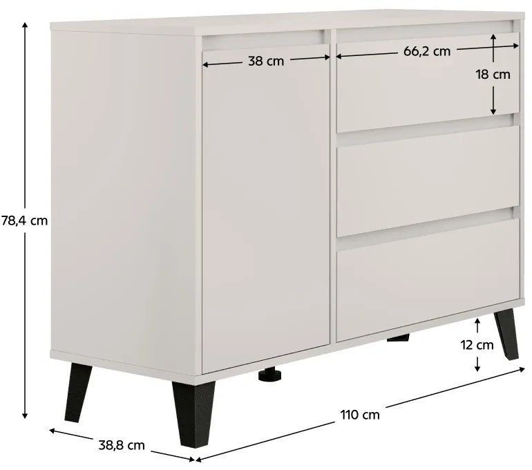 Komoda BOGAN 1D3S, kaszmir